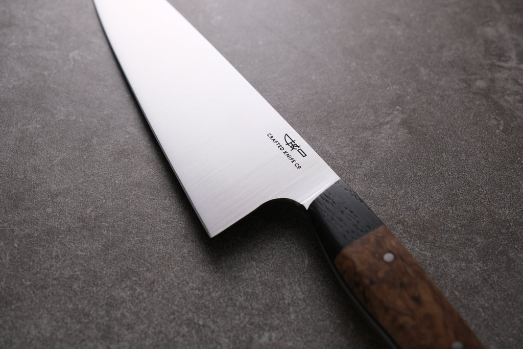 8 Inch Stainless Steel Chefs Knife With Ash & Bog Oak Handle