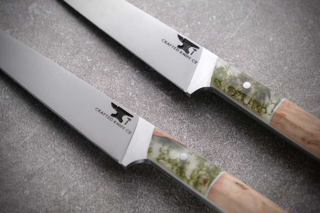 Ash Handled Stainless Steel Steak Knives
